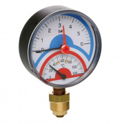Термоманометр ICMA 258 - 1/2" (D-80мм, шкала 0-10 бар / 0-120°C)