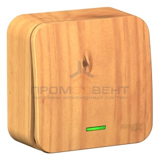 Выключатель 1-клавишный с подсветкой (cх.1) Blanca Schneider Electric 10А 250В ясень изол.пластина